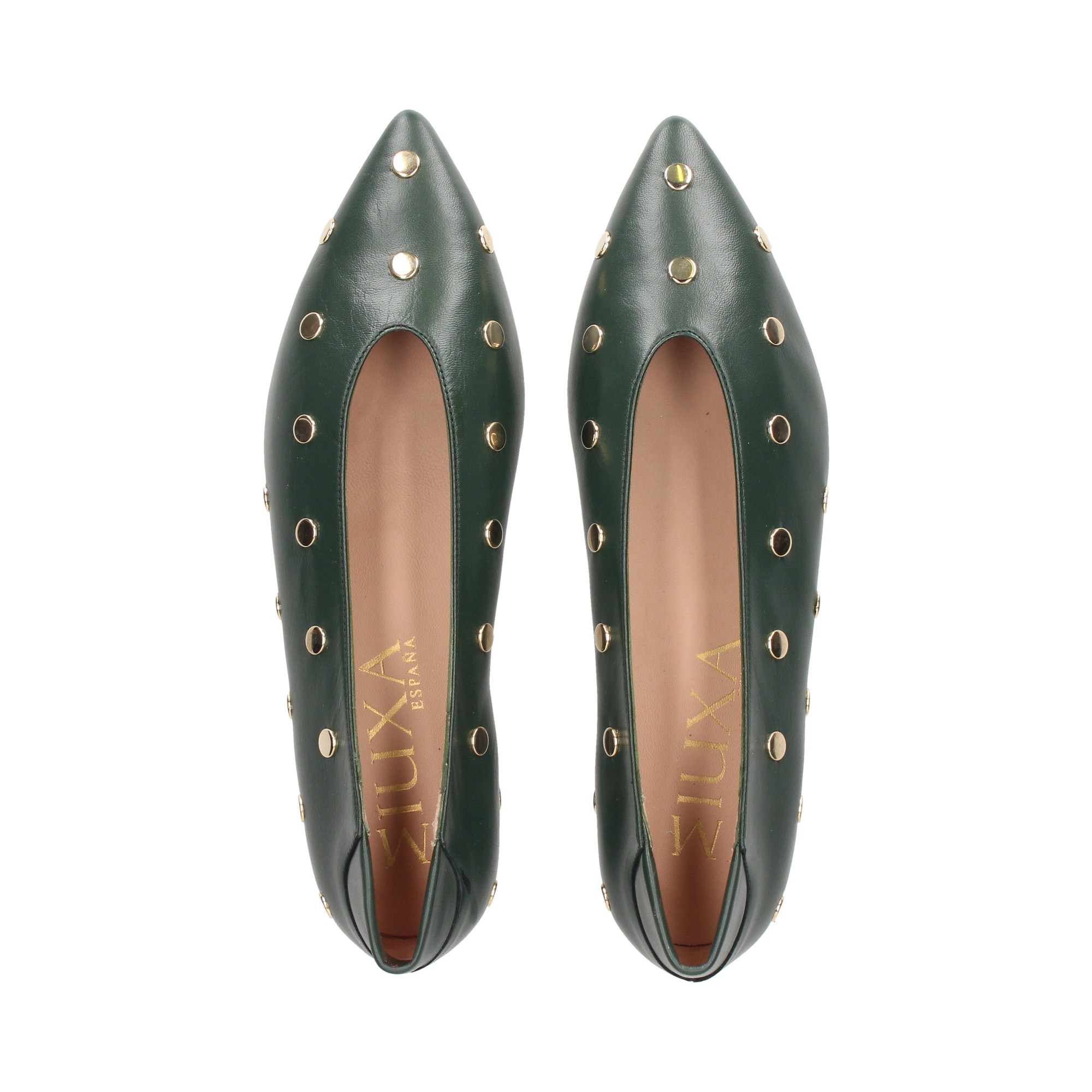 bailarina-tachas-piel-verde