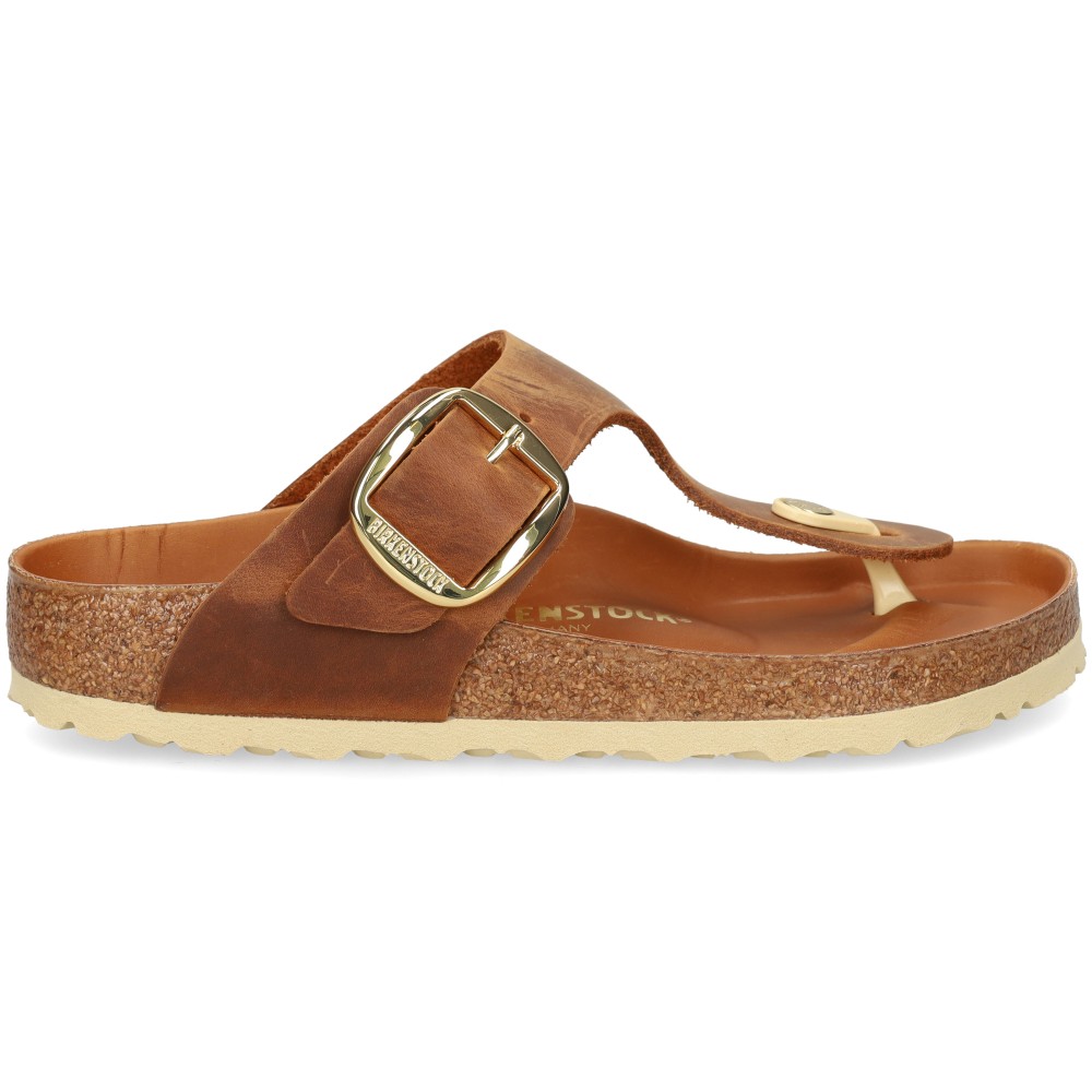 BIRKENSTOCK Sandalias de dedo 'Gizeh'  marrón / oro – imagen 2