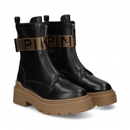 botin-banda-pinko-piel-licra-negro
