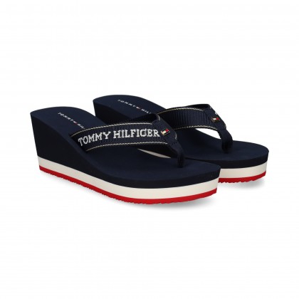 FLIP FLOP CON CUÑA CINTA AZUL