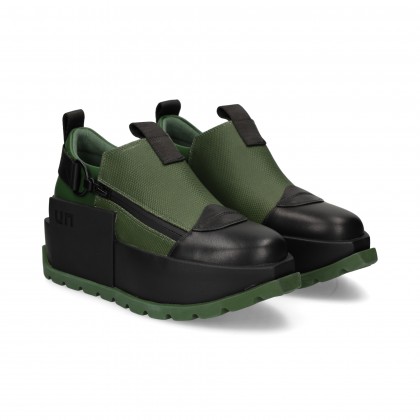CREMALLERA LADO TEXTIL+PIEL VERDE