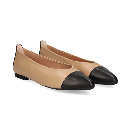 PUNTA NEGRO BAILARINA PIEL BEIGE