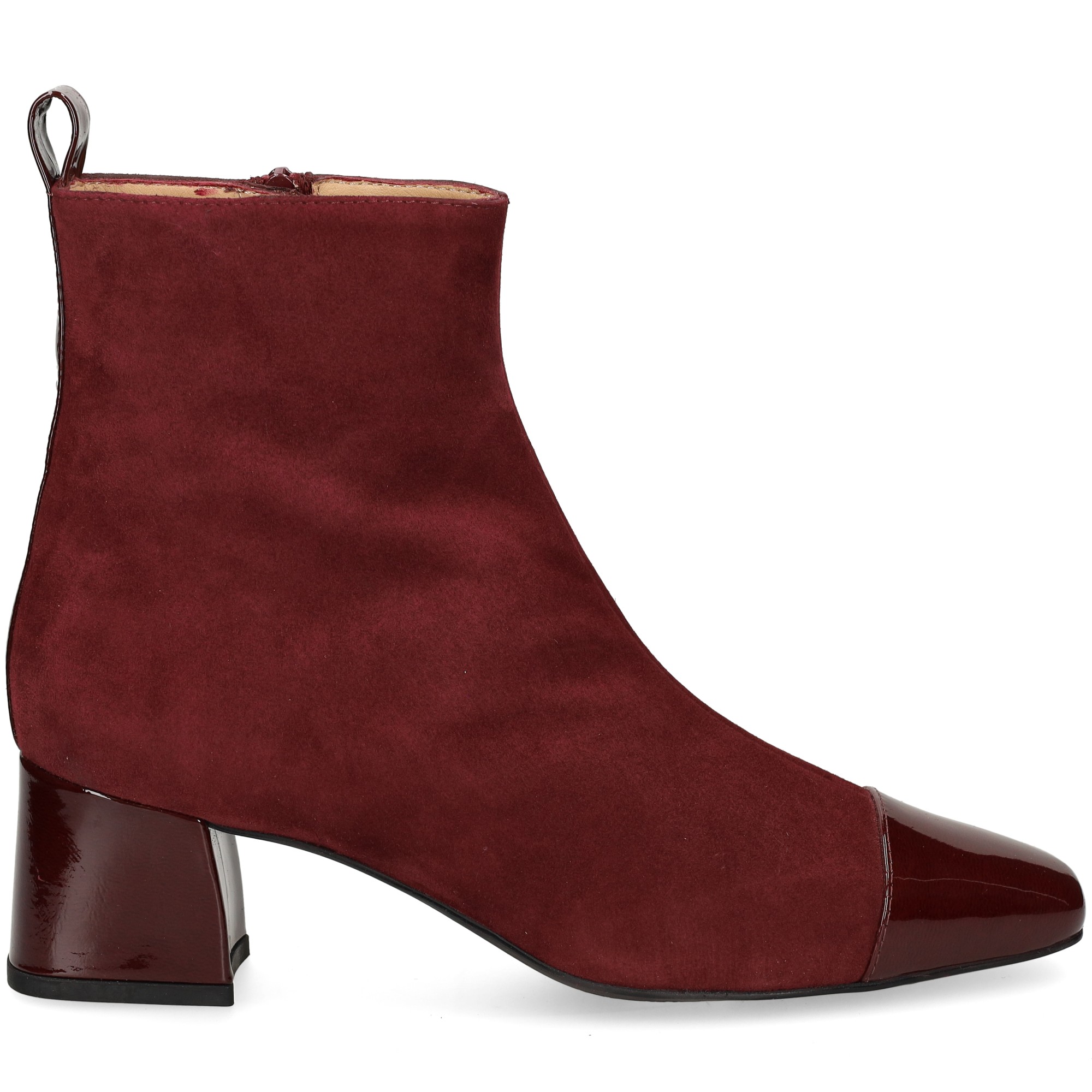 botin-punta-charol-ante-burdeos