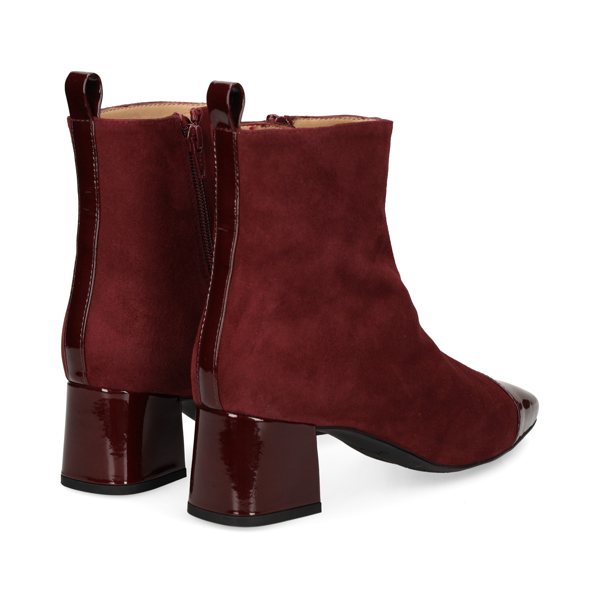 botin-punta-charol-ante-burdeos