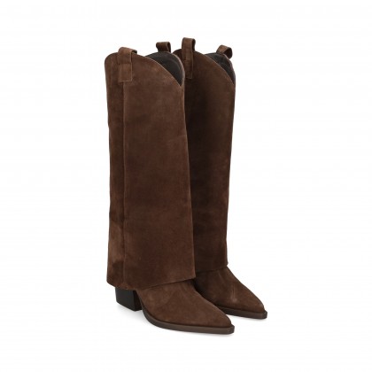 1/2 BOTA COWBOY VUELTA ANTE MARRON
