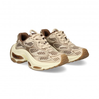 DEPORTIVO PIEL+MALLA TONOS MARRON