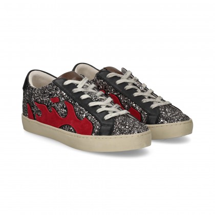 FUEGO ANTE ROJO GLITER GRIS