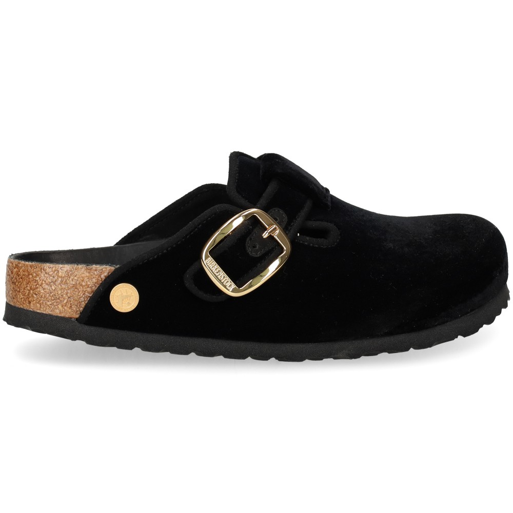 Birkenstock Boston BB TEX Velvet Zuecos Mujer - Negro Talla 36n – imagen 2