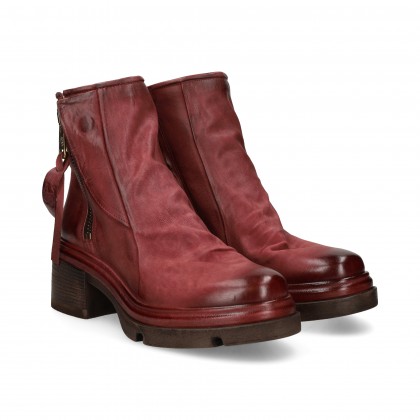 BOTIN CREMALLERA LADO PIEL BURDEOS