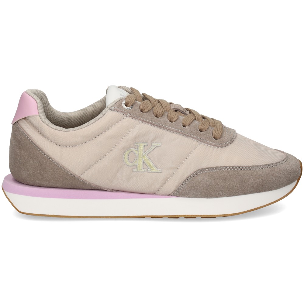Zapatillas Calvin Klein Retro Runner YW01990 de Nylon Beige Taupe – imagen 2