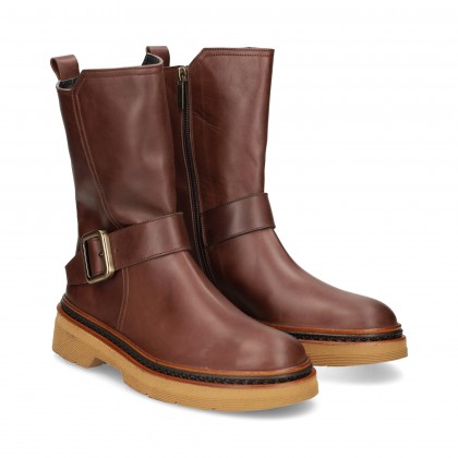 BOTIN HEBILLA PIEL MOKA