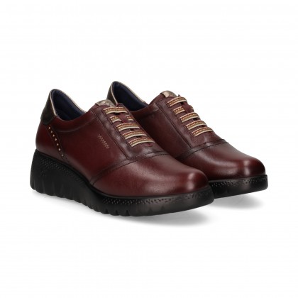 BLUCHER ELASTICOS PIEL BURDEOS