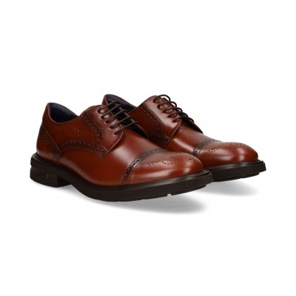 BLUCHER PARTIDO PICADO PIEL MARRON