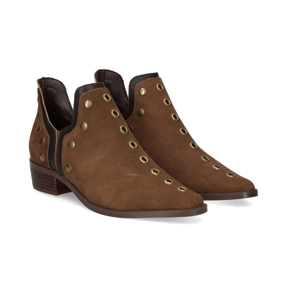 befree botines planos mujer - marron talla 40