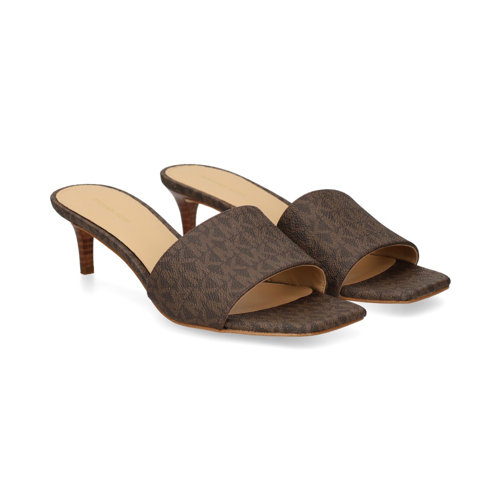 Michael Kors ELYSE MULE SANDAL Sandalias Con Tacón Mujer - Marrón Talla 7.5
