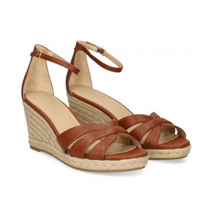 SANDALIA CUNA ESPARTO PIEL CUERO 002 TAN