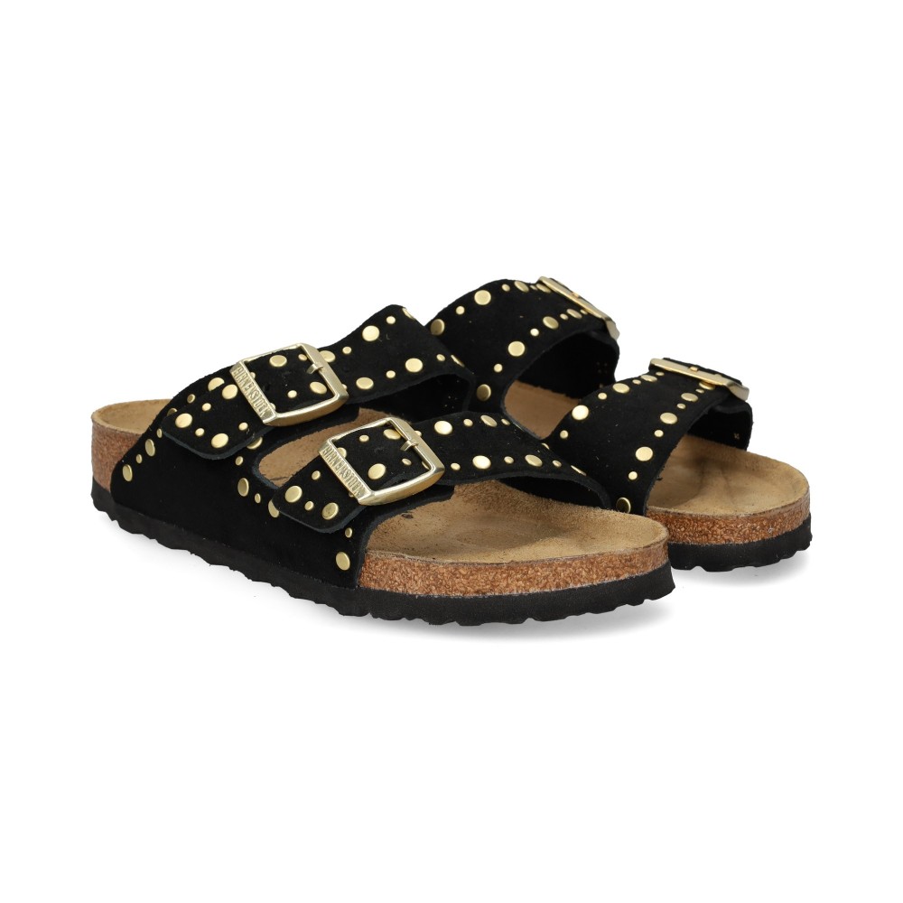 Birkenstock Arizona Rivet LEVE Sandalias Planas Mujer - Negro Talla 36n