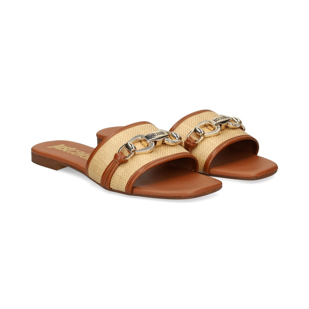 Just Cavalli Sandalias Planas Mujer - Beige Talla 38