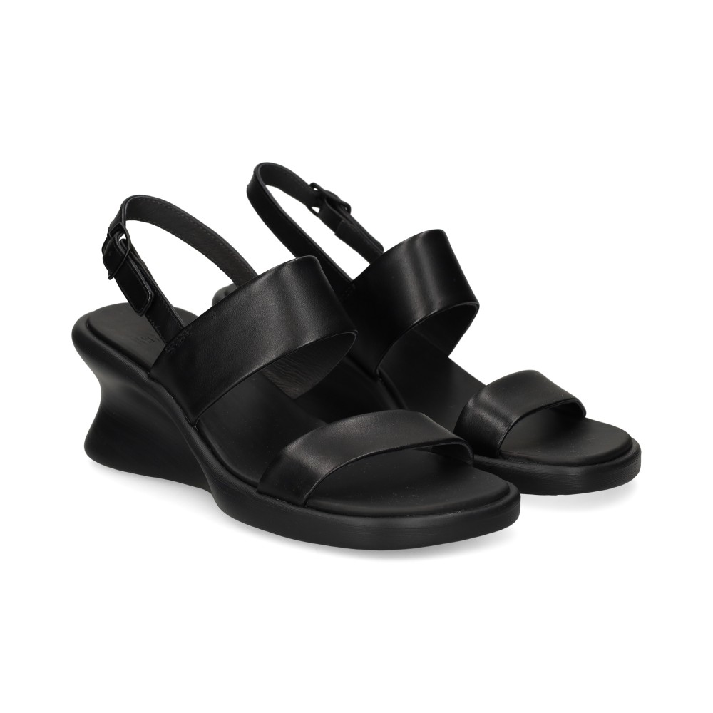 Camper K201915 Sandalias Cuña Mujer - Negro Talla 37