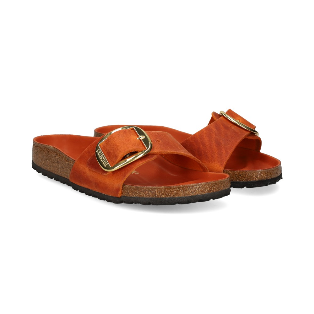 Birkenstock Madrid Big Buckle LEOI Sandalias Planas Mujer - Naranja Talla 39n