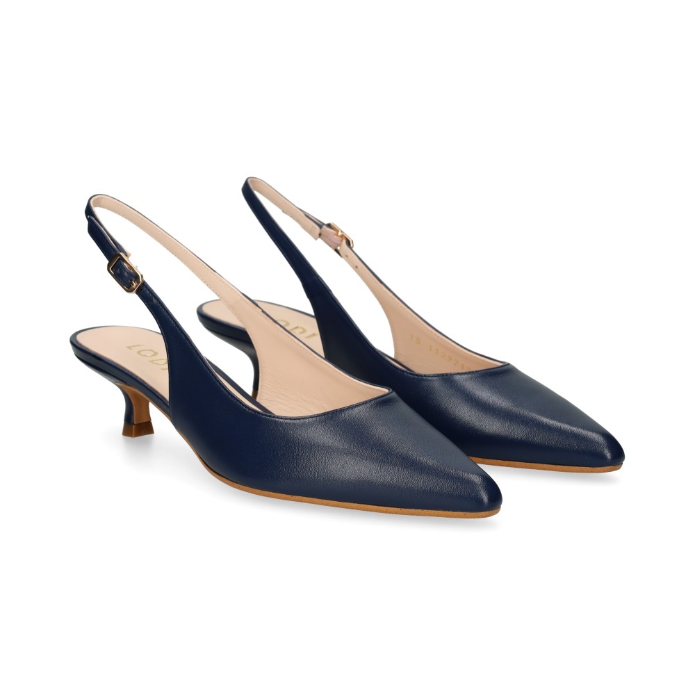 lodi zapatos de tacon bajo mujer - azul marino talla 39