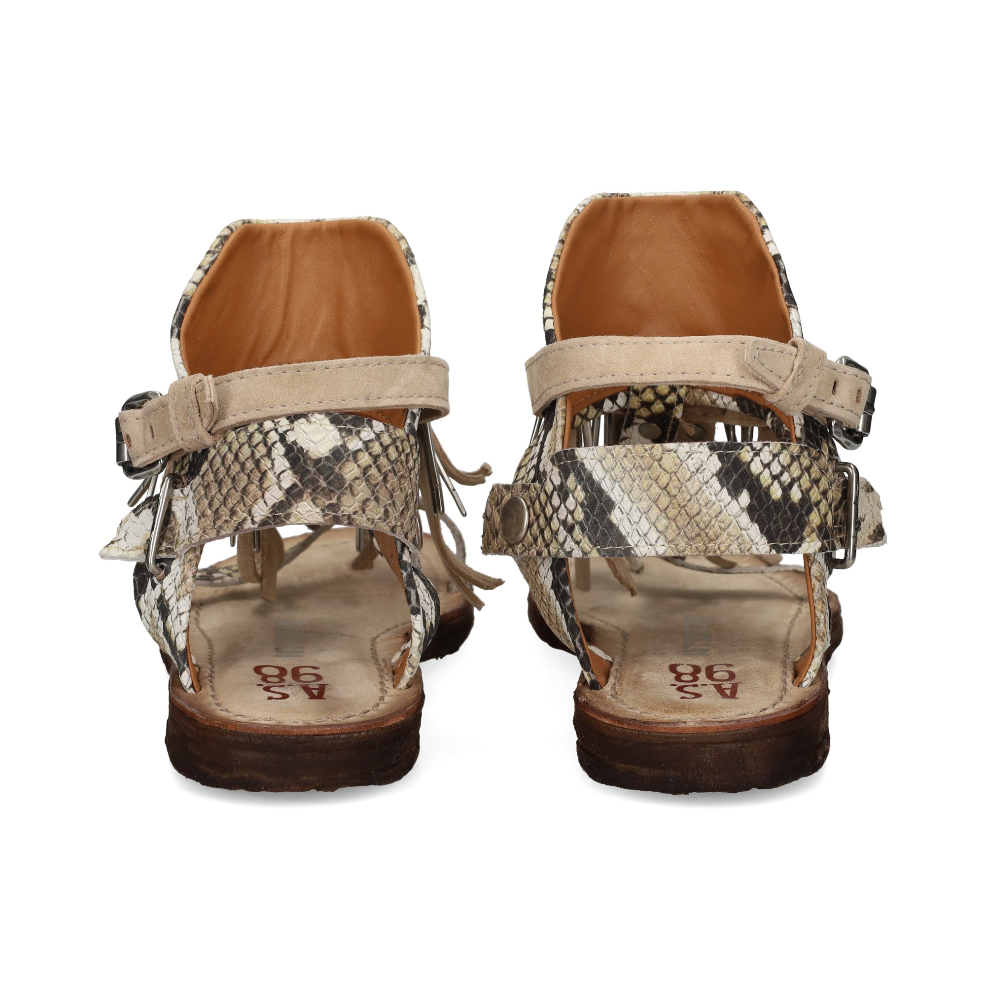 esclava-flecos-piel-metal-reptil-beige