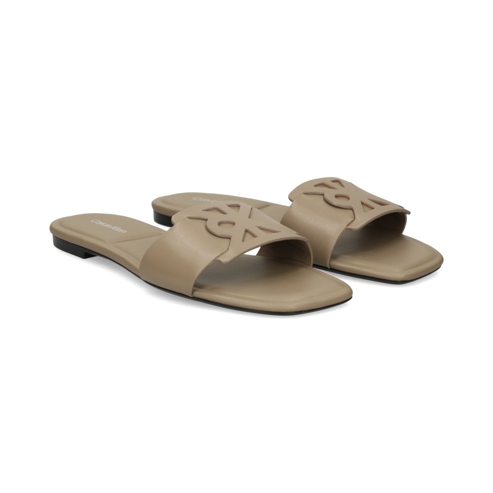 Calvin Klein Sandalias Planas Mujer - Beige Talla 39