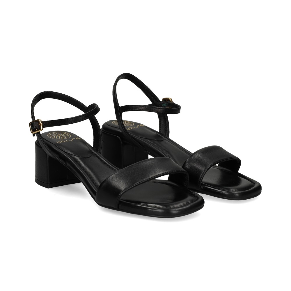 unisa sandalias con tacon mujer - negro talla 40