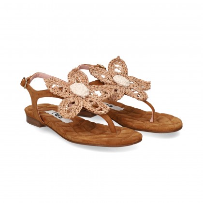 esclava-flor-ganchillo-ante-cuero