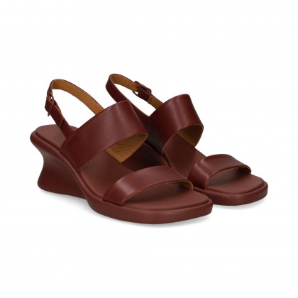 SANDALIA 2 TIRAS PIEL BURDEOS 003 Garnet