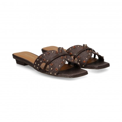 PALA TACHAS+RAFIA MOKA 55 MARRON OSCUR