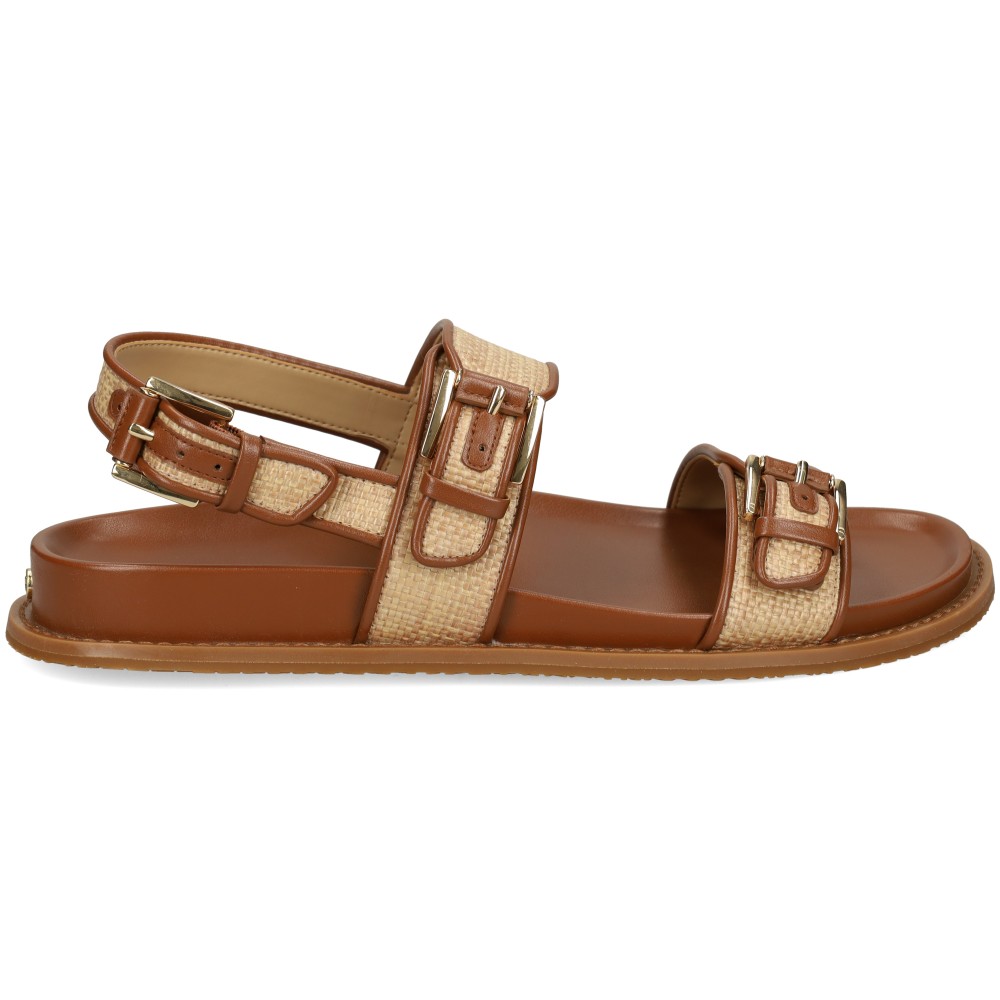 Michael Kors NIA FLAT Sandalias Planas Mujer - Beige Talla 10 – imagen 2