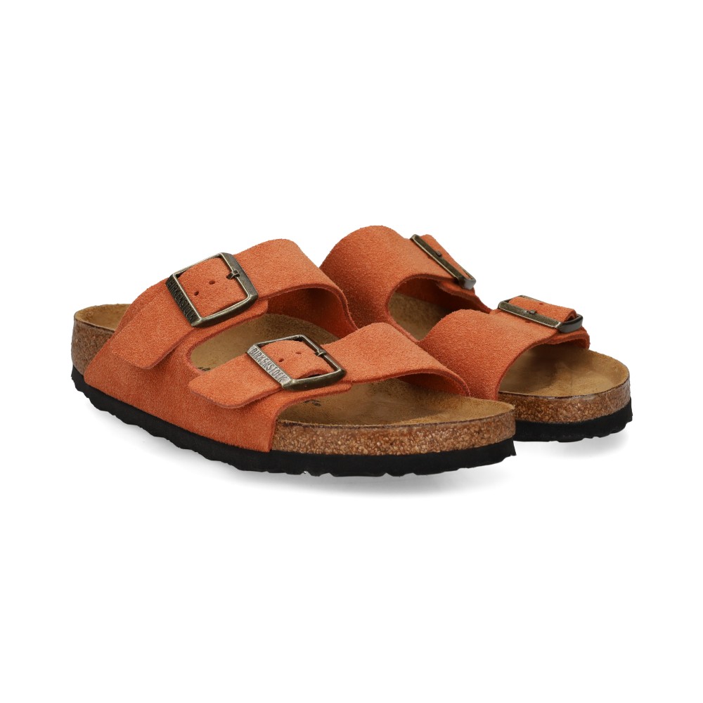 Birkenstock Arizona LEVE Sandalias Planas Mujer - Naranja Talla 41n