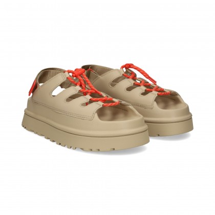 SANDALIA PLATAFORMA ACORDONADO CUERO MDSD MUSTARD SE