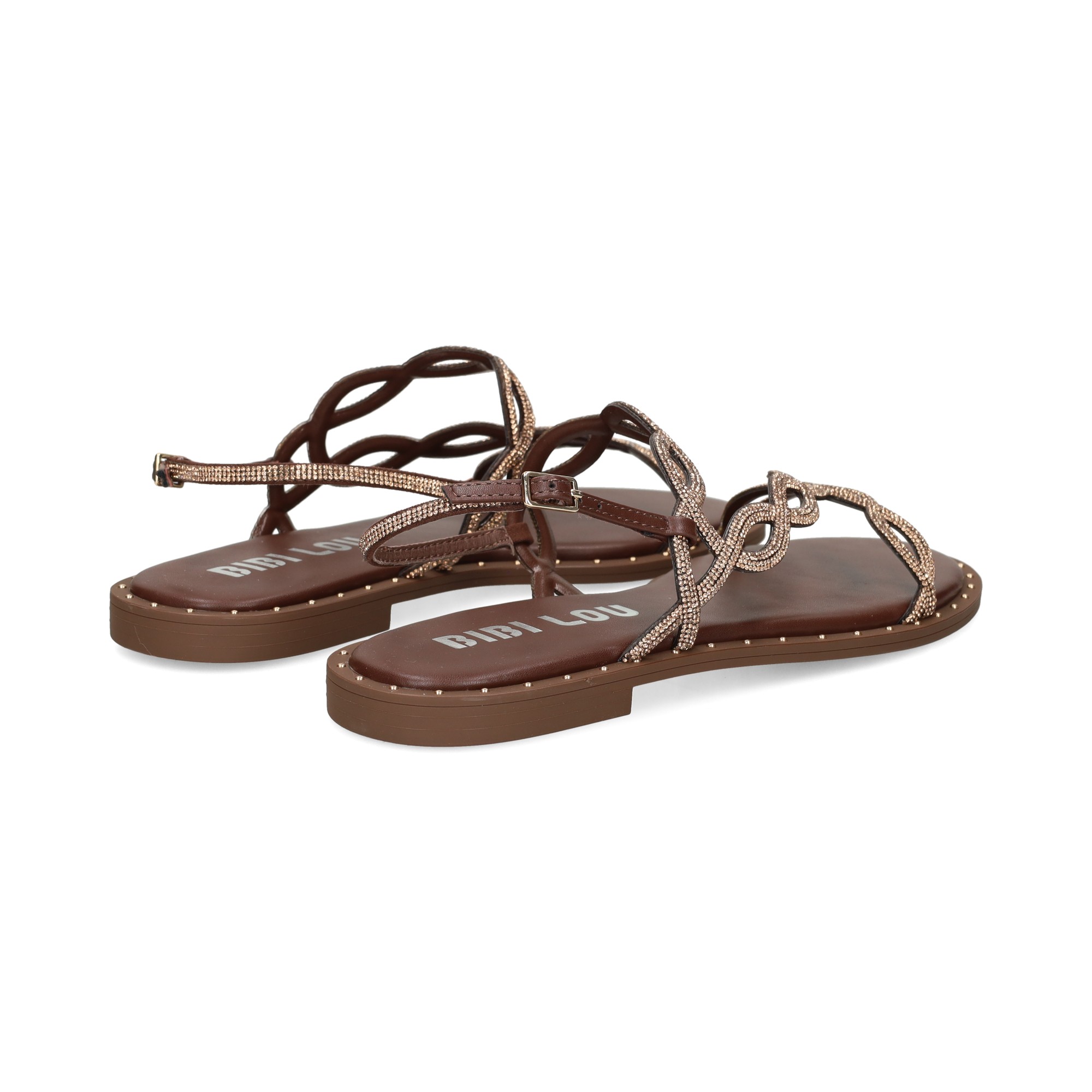 esclava-trenza-strass-marron