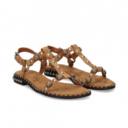 SANDALIA BEBE TACHAS ORO ANTE 003 MOKA