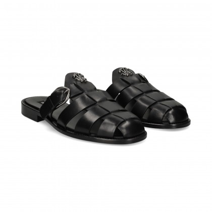 MULE TIRAS PIEL NEGRO SCHWARZ