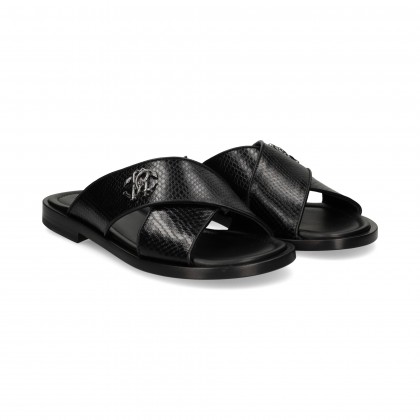 PALA CRUZADA GRABADA REPTIL NEGRO NERO