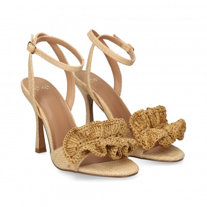 FLOR GANCHILLO SANDALIA RAFIA BEIGE Beige