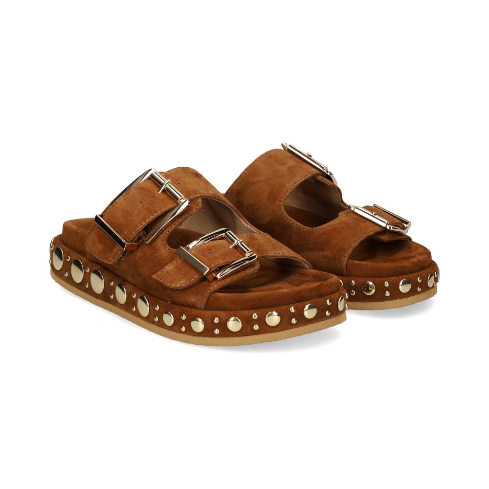 Alma En Pena Sandalias Planas Mujer - Marrón Talla 40