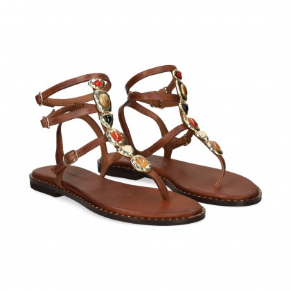 ESCLAVA DOBLE GILDA ABALORIOS MARRON Brown