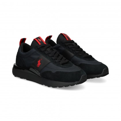 DEPORTIVO BANDA ROJO ANTE+NYLON NEGRO 002 TRIPLE BLAC