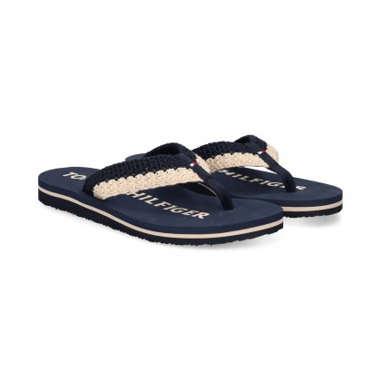 FLIP FLOP CROCHET BLANCO+AZUL DW6 SPACE BLUE