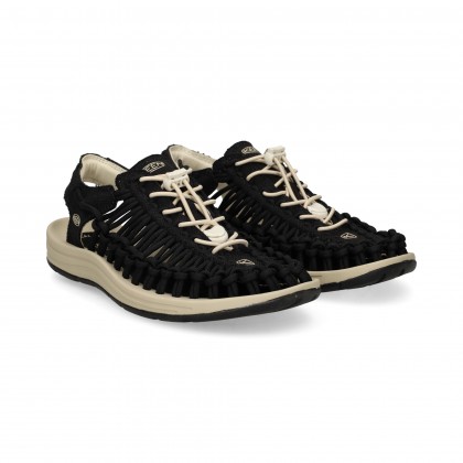 SANDALIA ENREJADA+CORDON BL+NEGRO Black/Birch