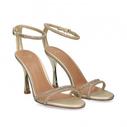 SANDALIA GILDA 2 TIRAS STRASS ORO Oro