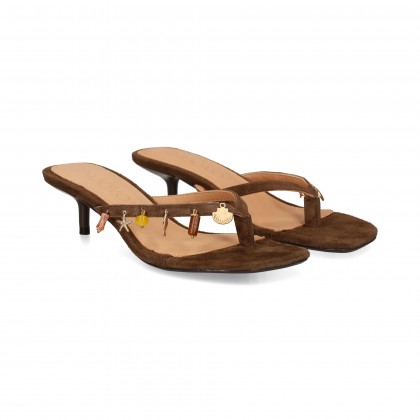 ESCLAVA CUENTAS PIEL MARRON KS DARK BROWN