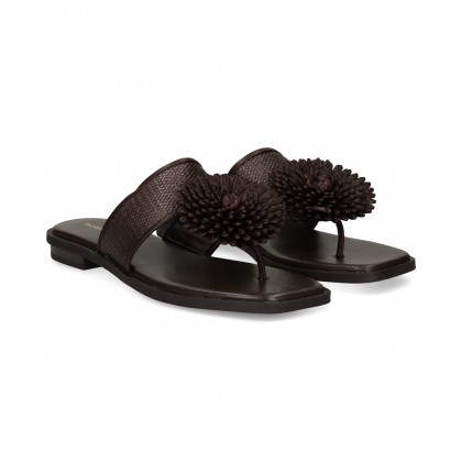 ESCLAVA FLOR NEGRO 55 MARRON OSCUR