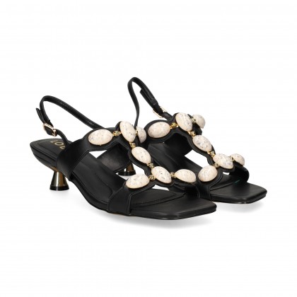 BEBE PIEDRAS BLANCAS SAN.PIEL NEGRO C1 BLACK