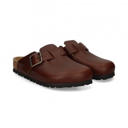 ZUECO HEBILLA PIEL MARRON Wood Roast
