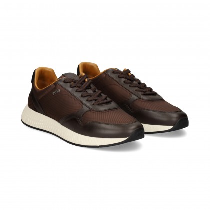DEPORTIVO PIEL+NYLON MOKA 201 MARRONE SCURO